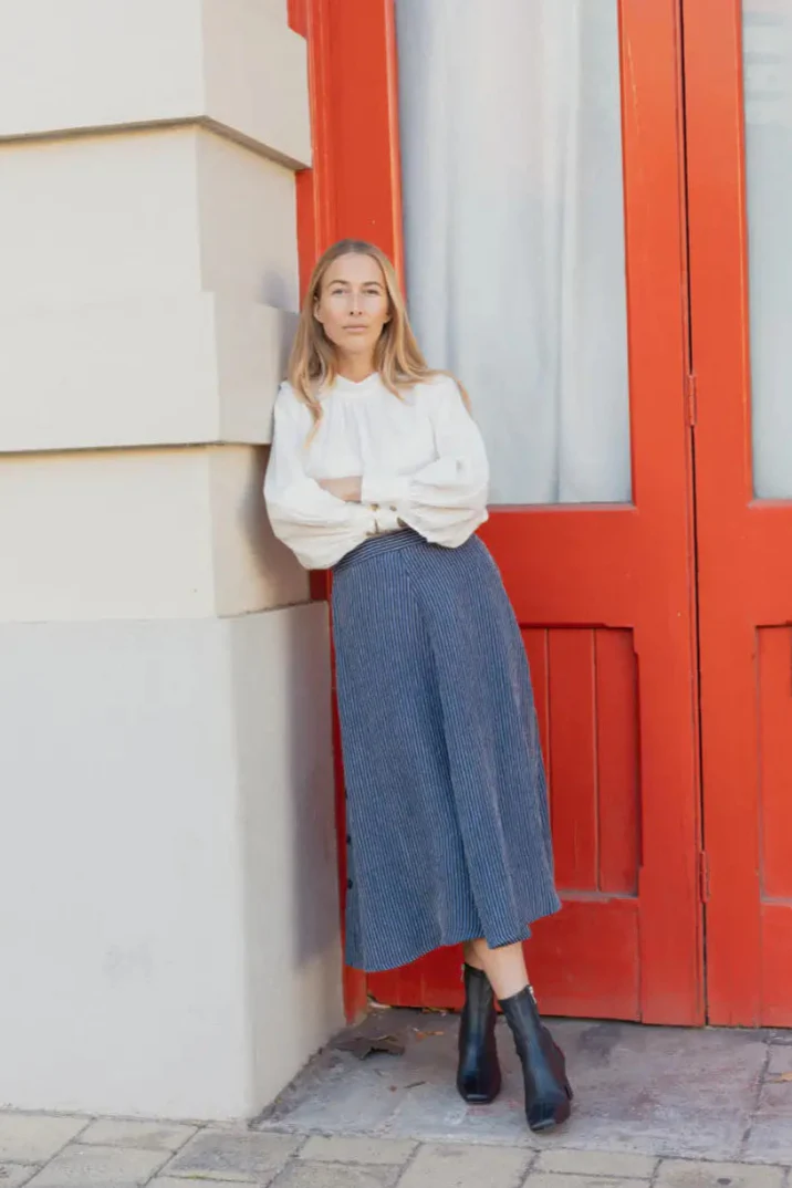 Blue and White Stripe Skirt - Barbeachs