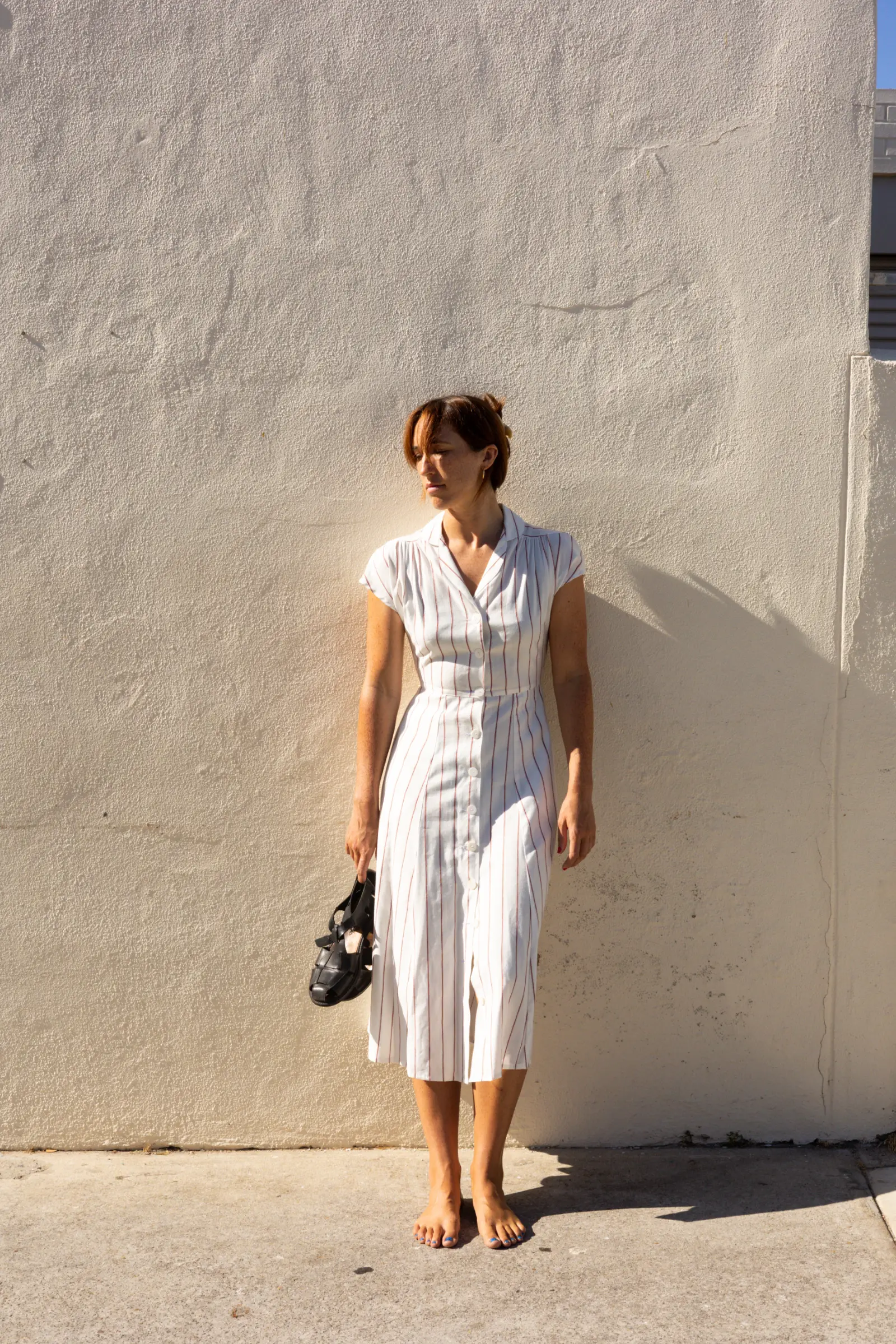 Every Day Dress | White Terracotta Stripe - Barbeachs