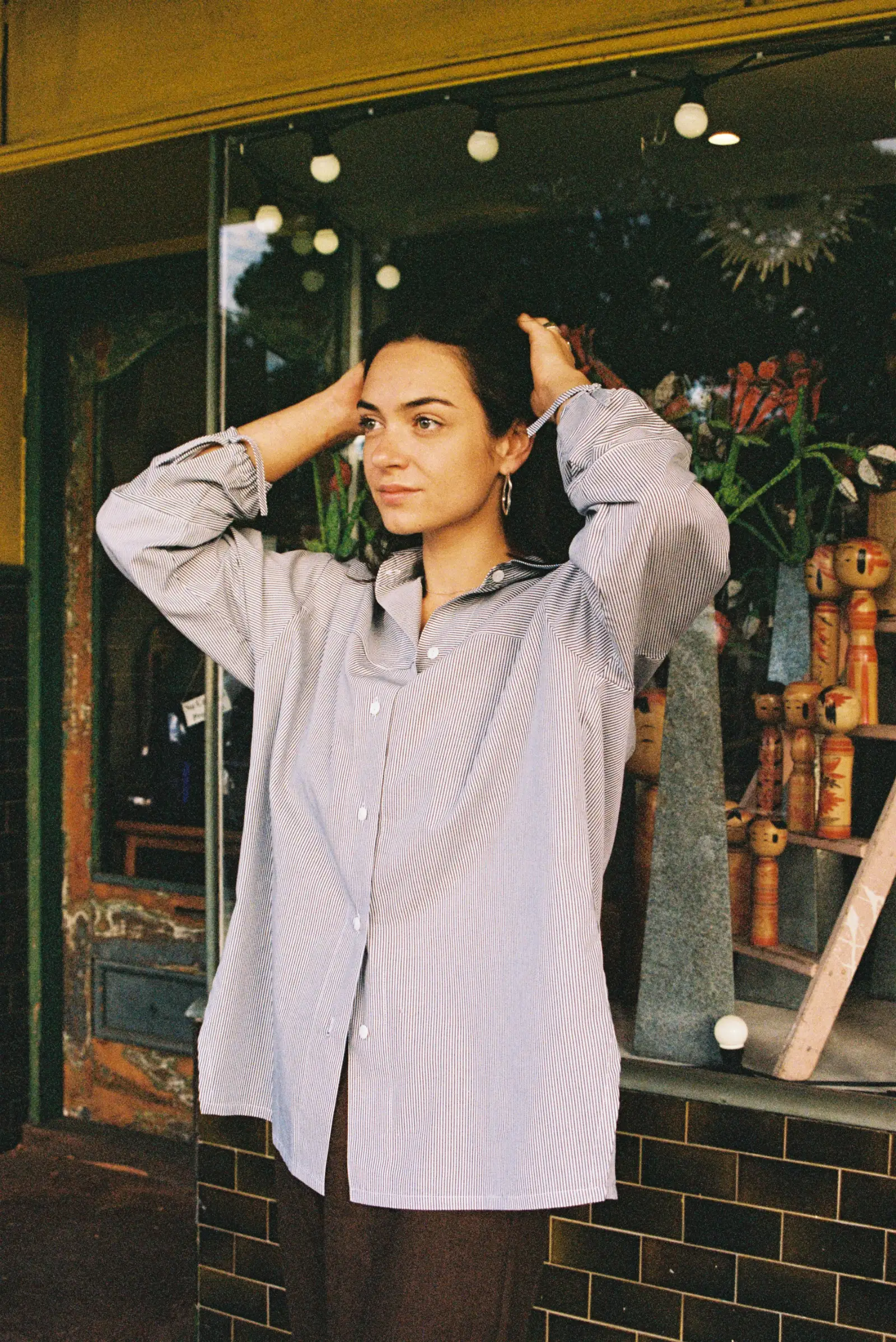 Tie-Sleeve Boyfriend Shirt - Barbeachs