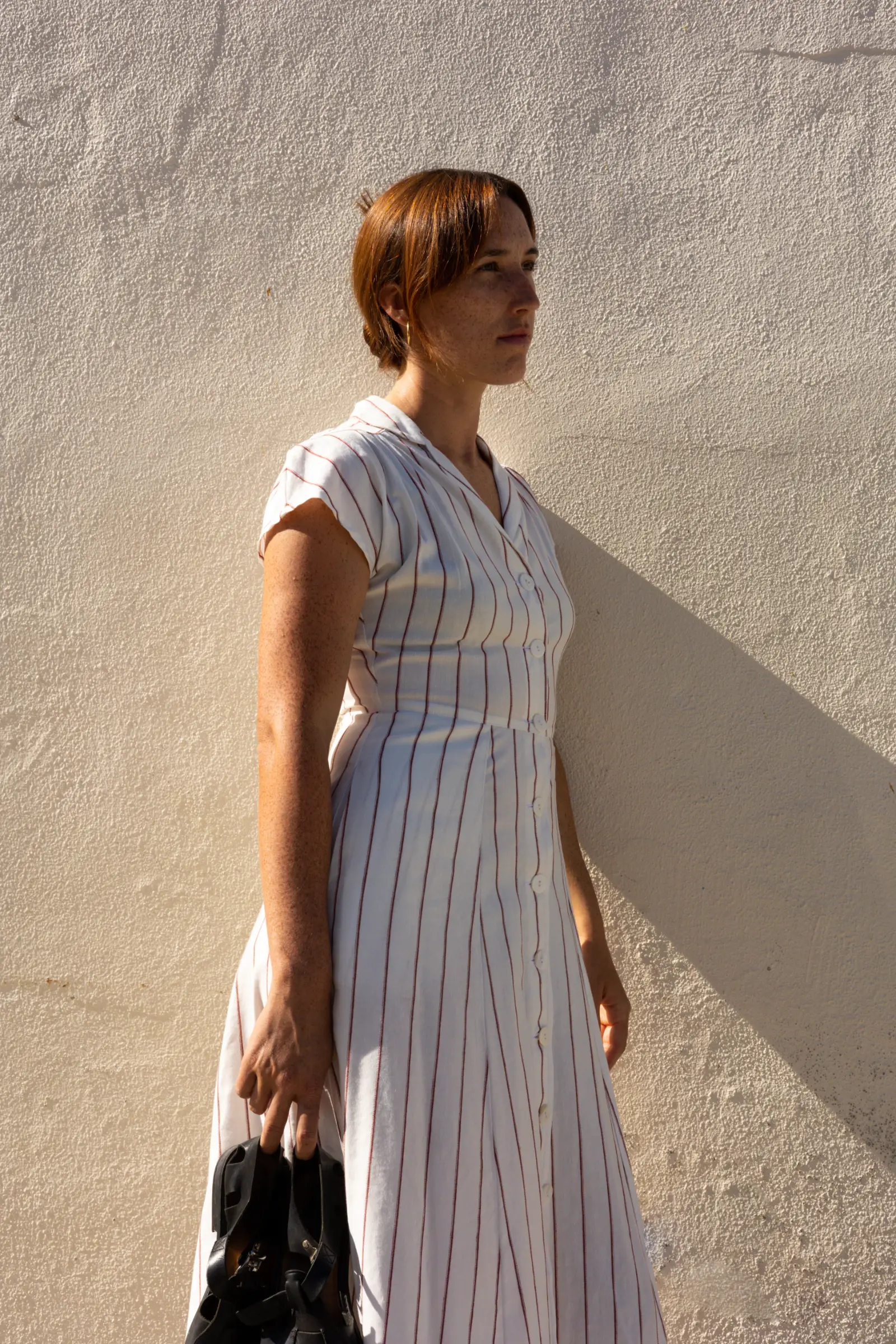 Every Day Dress | White Terracotta Stripe - Barbeachs